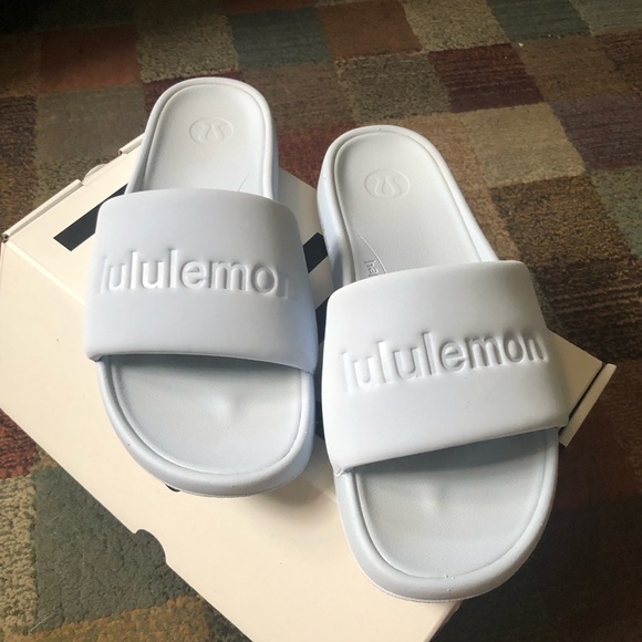 lululemon athletica Shoes - Lululemon Baby Blue Restfeel Slides
